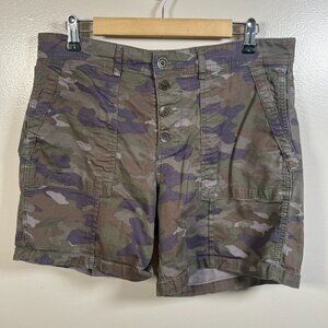 Anthropologie The Wanderer Shorts Size 31 Camo Button Fly Casual Military